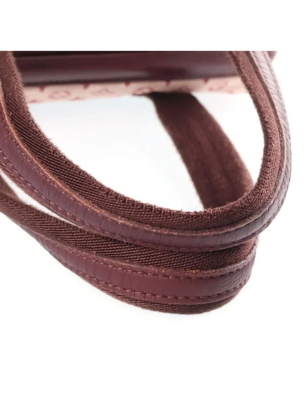 Louis Vuitton Monogram Mini Josephine PM Handbag Wine Red Leather Canvas Gold